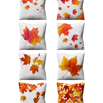 

2020 New Style Thanksgiving Maple Leaf Pillow Covers Amazon Home Autumn Holiday Decorative Back Cushion Cover Cushion Cover