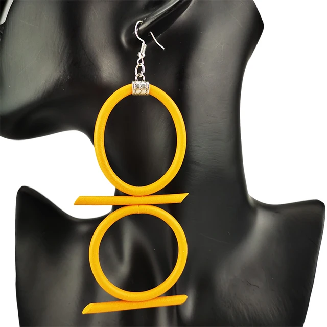 UKEBAY New Multicolor Big Earrings For Women Ethnic Drop Earrings Designer Handmade Jewelry Rubber Jewelry 5 Colors Earring Gift Orange