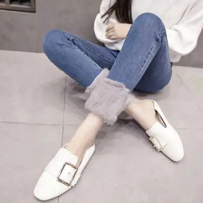 blue Джинсы женские с кроличьим мехом сшивание плюс бархатные джинсы женские осенние и зимние новые корейские толстые черные ноги карандаш девять точек - Цвет: blue