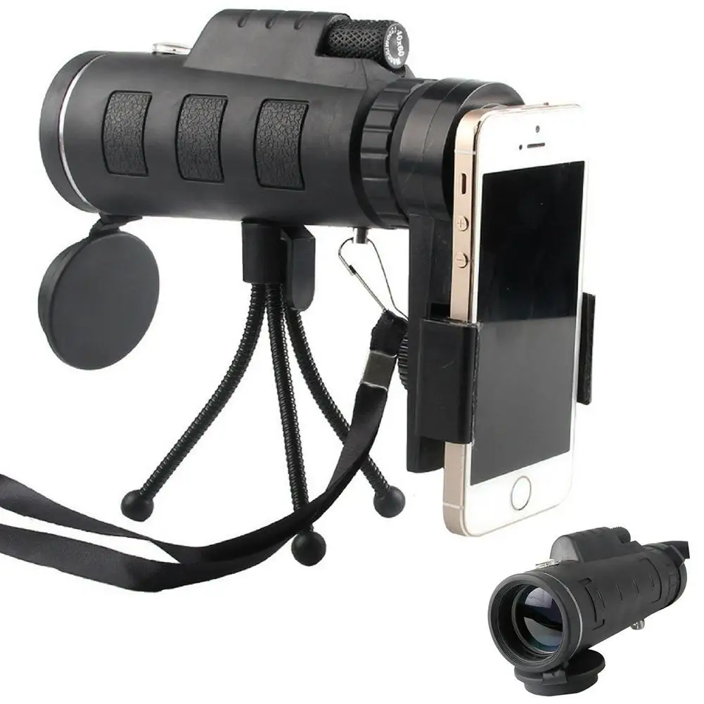 

HOT SALES!!! 40x60 High Power Magnification Monocular Scope Telescope Portable Monocular with Compass Tripod for hiking/camping