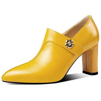 

New genuine leather Women Pumps 2020 Spring Autumn New Pointed Toe High Heels Party Office Shoes Woman