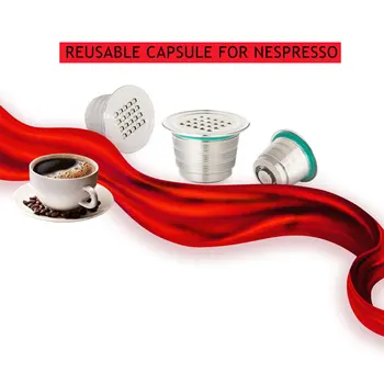 

2020 NEW Refillable Upgrade Square Hole Nespresso Stainless Steel Empty Capsules Metal Reusable Coffee Filter Cup Cafe Drippers