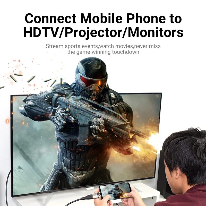Адаптер Vention Type C к HDMI USB 4K 2 0 адаптер для MacBook Samsung Galaxy S10/S9 Huawei Mate 20 P40 Pro HDMI|Кабели HDMI| |