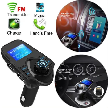 

Wireless Bluetooth FM Transmitter Modulator Hands-free Car Kit 1.44" Color Screen MP3 Player With 5V 3.1A Dual USB