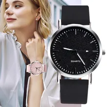 Reloj mujer, модные студенческие часы, кожаные простые женские часы, черные наручные часы с кристаллами, дизайнерские часы