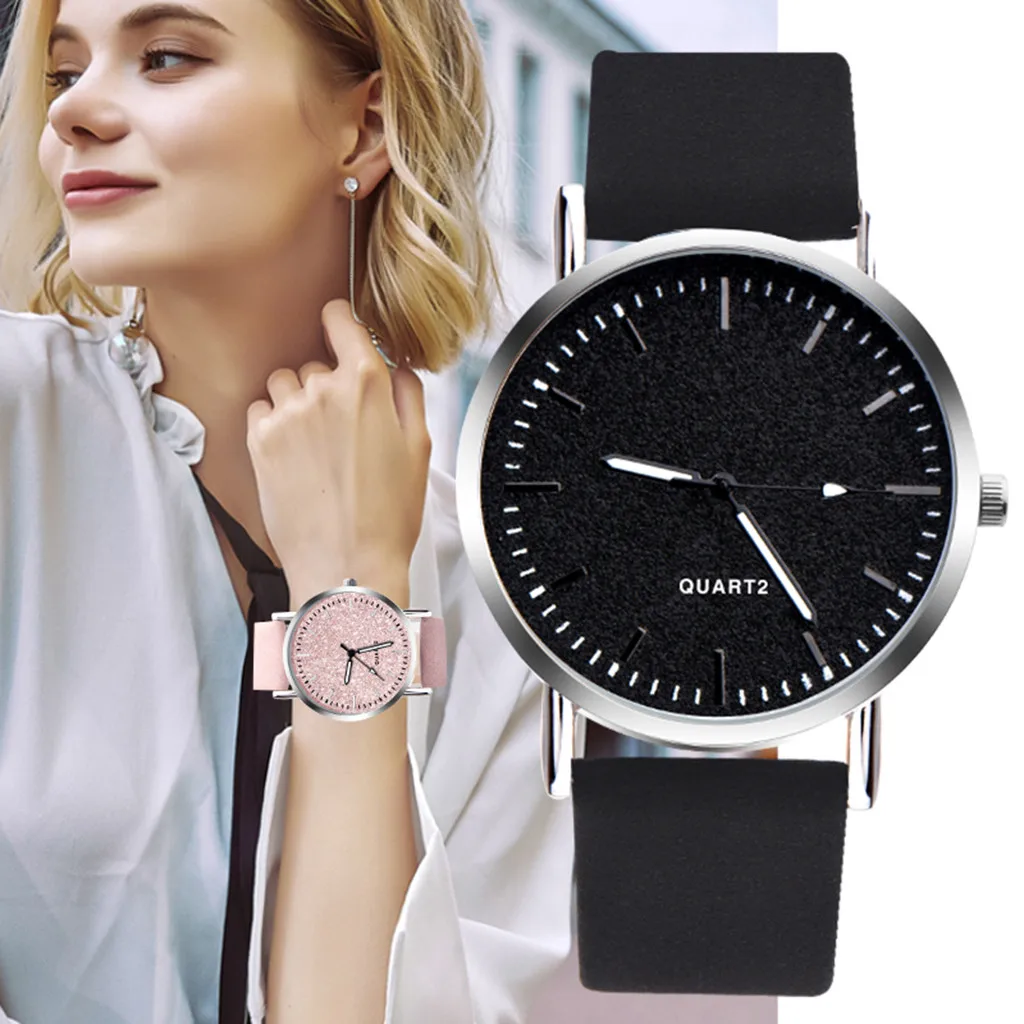 Reloj mujer модные студенческие часы кожаные простые женские 2019 черные наручные с
