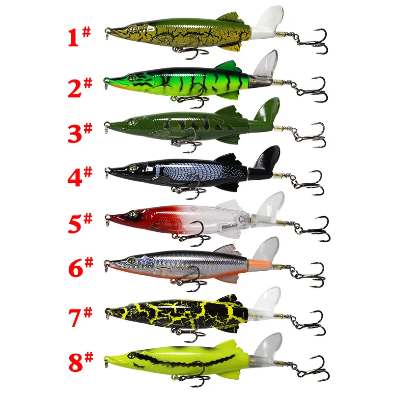  Newly Minnow Fishing Lure Rotating Tail Whopper Popper Topwater Swim Crankbait BFE88