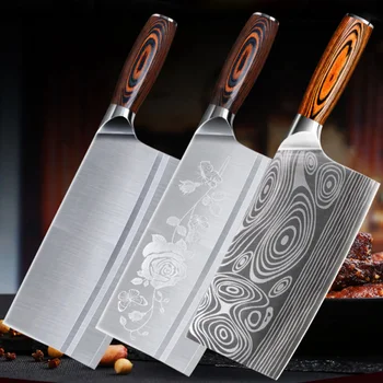 

8 Inch Stainless Steel Kitchen Knife Quality Chopping Knife For Cleaver Cooking Tool Damascus Pattern Chef Knives Household
