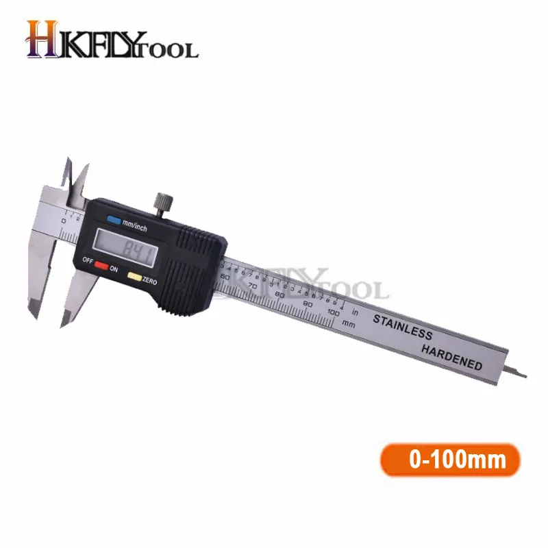 0-100mm Stainless Steel Digital Caliper mini Pocket 50mm 70mm 100mm Thickness Gauge Electronic Vernier Caliper Slider Caliper Gem Tool - Цвет: 0-100mm