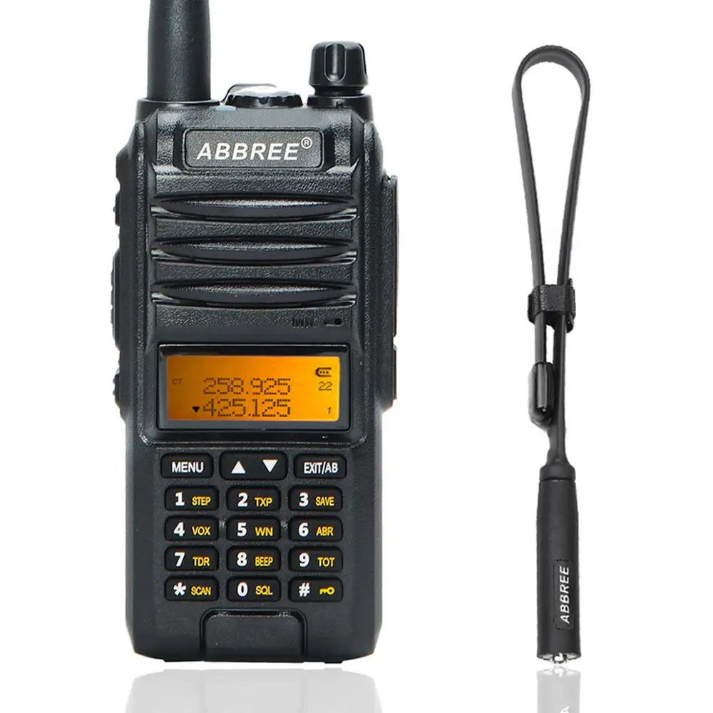 add tactical antenna Abbree AR-F3 8 Вт трехдиапазонная рация 220-260 МГц любительский ветчина портативный Радиоприемник коммуникатор передатчик трансивер Пешие прогулки - Цвет: add tactical antenna