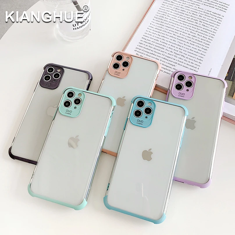 Luxury Silicone Case For Iphone 11 Pro Xs Max X Xr Transparent Soft Shockproof Case For Iphone Se 2020 7 8 Plus Ultra Thin Coque Luxury Silicone Case For Iphone 11 Pro Xs Max X Xr Transparent Soft Shockproof Case For Iphone Se 2020 7 8 Plus Ultra Thin Coque