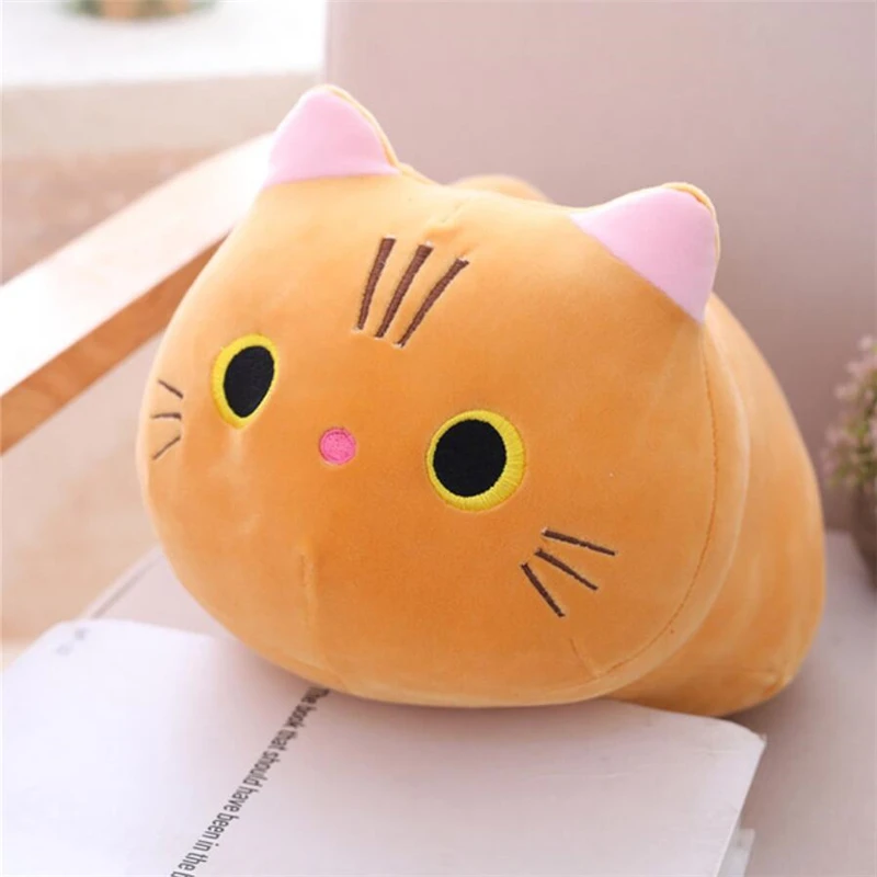 Мягкие и плюшевые животные милые мягкие кошки плюшевые подушки Kawaii кошка мягкие плюшевые игрушки Дети День рождения Рождественский подарок - Цвет: Orange