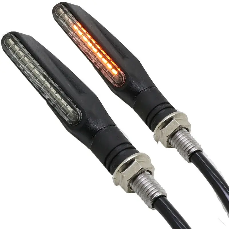 

2/4Pcs Motorcycle 12 LED Turn Signal Lamp Sequential Flowing Indicator Light Amber