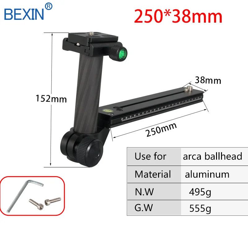 Штатив quick release plate телеобъектив опорная пластина 25/30/40 см arca swiss Узловая пластина с зажимным стойка для камеры - Цвет: 250x38mm with clamp