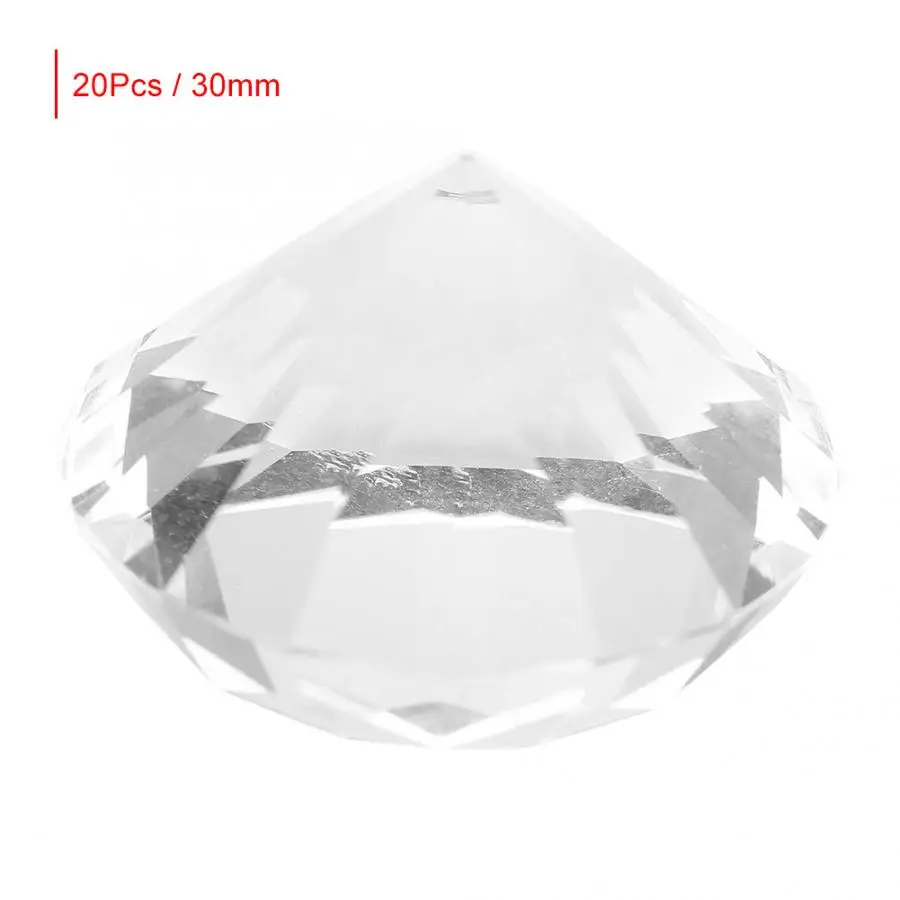 20pcs 30mm Горный хрусталь кристаллический пресс-папье Стекло Алмазный декоративные стразы 01 - Цвет: 20pcs 30mm