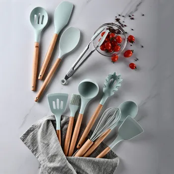 

9/11pcs Silicone Kitchenware Non-stick Egg Beaters Shovel Spoon Soup Kitchen Utensils Set Cookware Cooking Tool Spatula Ladle