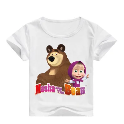 Anime Masha and the Bear cosplay girl boy Tops T shirt child costumes Cotton Summer T Anime Masha and the Bear cosplay girl boy Tops T-shirt child costumes Cotton