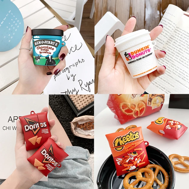 Airpod Case, 3D Cute Funny Cool Kawaii Fashion Food and Drink Airpod Case Design , Kawaii Fun Cool Keychain for Airpod 1/2 (McFlurry)