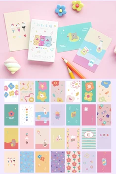 

Multi-use 5.2*8cm 54pcs Mini Card Light Color Cartoon Time Design As Scrapbooking Background Party Invitation Cards
