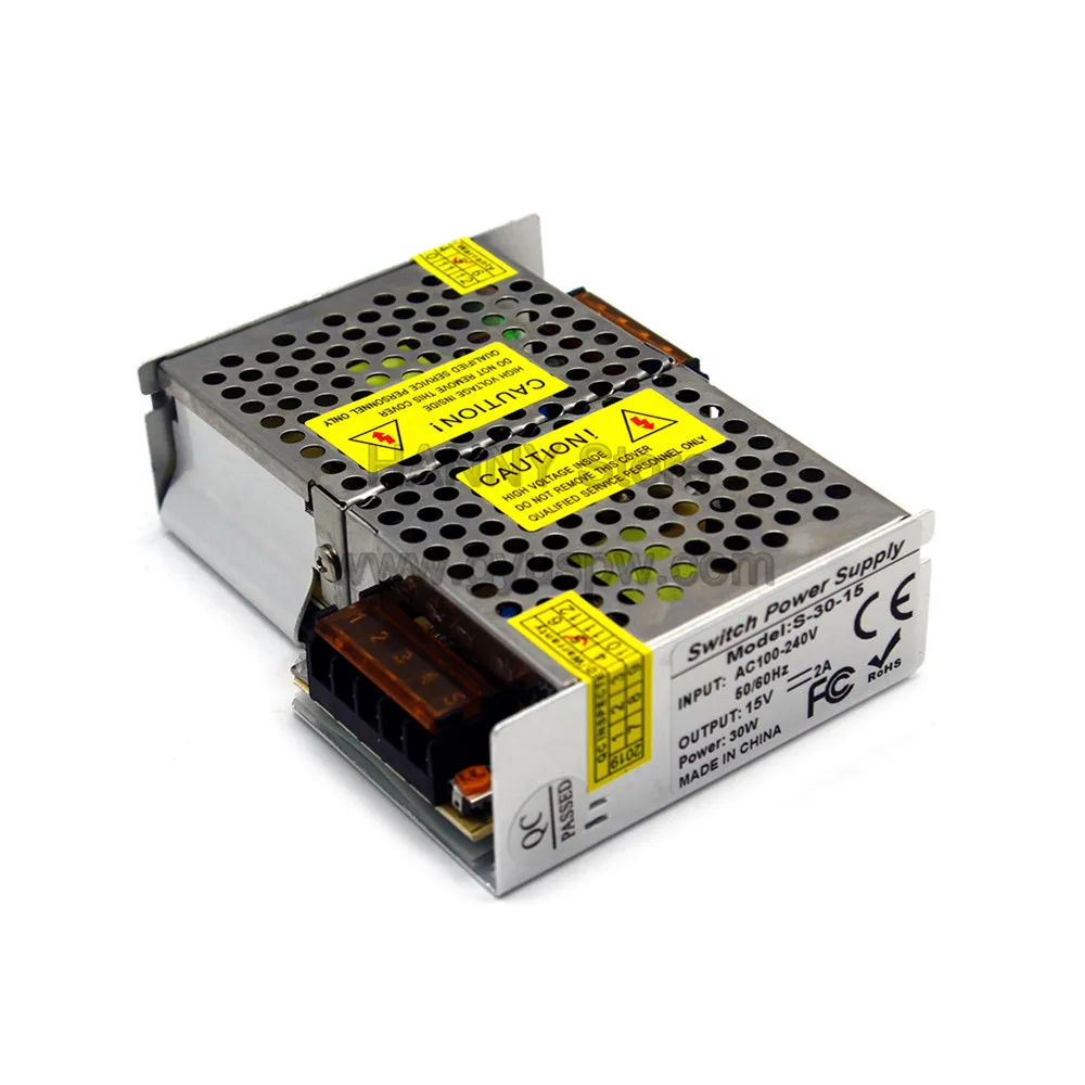 Универсальный импульсный источник питания DC 15V 30W трансформатор драйвера 110V 220V AC DC15V SMPS поставщик фабрики для светодиодный рекламный светильник