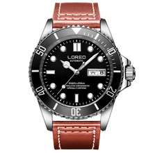 Высококачественные мужские часы LOREO Лидирующий бренд Роскошный Сапфир 200 м водонепроницаемые военные часы Мужские автоматические механические наручные часы