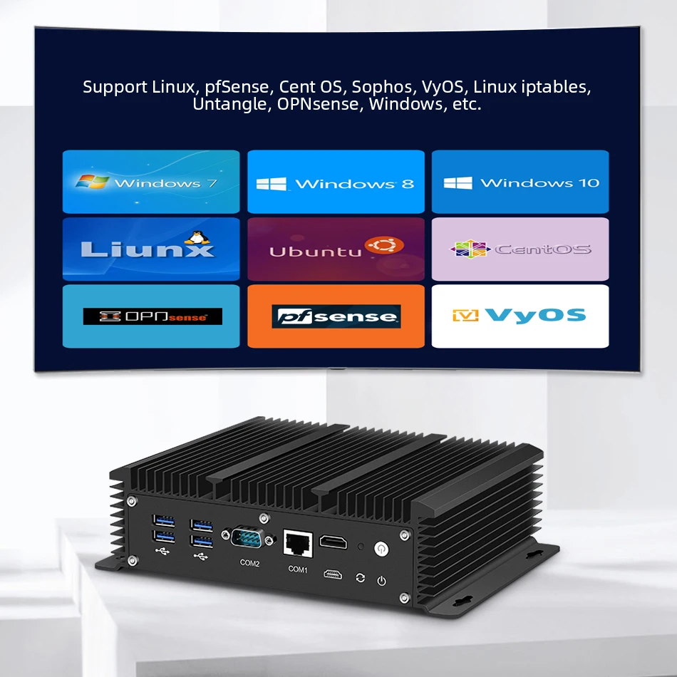 Mini PC Intel Core i7-10710U i5-10310U 6x 2.5G Ethernet Support Windows Ubuntu Pfsense OpenWrt WiFi 4G LTE Virtualization 4