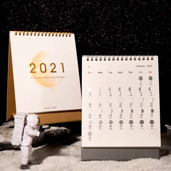 

2021 Moon Calendar Coil Schedule Desk Table Dates Decoration Daily Reminder Timetable Planner Organizer School Office Supplies