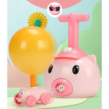 

Inflatable Balloon Pump Hand Push Mini Plastic Air Power Balloon Science Experiment Vehicle Power Ball Car Toy for Kids