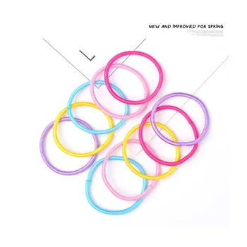 

100Pcs/lot Rubber Candy Colour Elastic Hairbands for Girls Fashion Women Kids Scrunchie Gum Ponytail Holder Hair Accessories