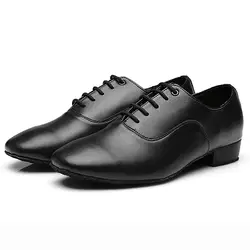 USHINE качество черный, белый цвет 707 из искусственной кожи Танго Сальса Обувь для бальных и латиноамериканских танцев обувь мужской, большого