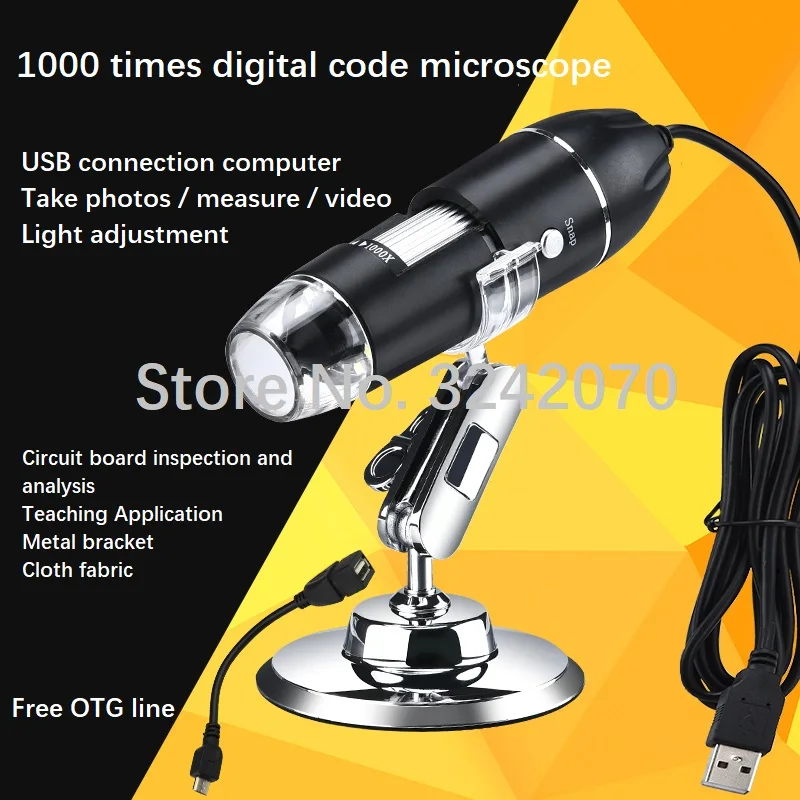 Очистка USB HD цифровой зум 1000 раз электронный микроскоп кожа волосяной фолликул