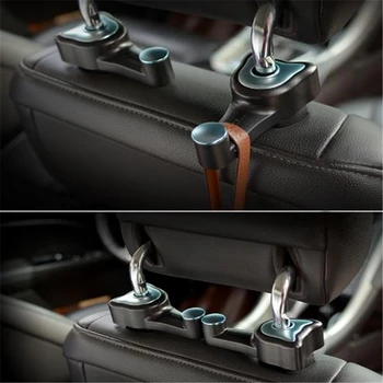 

Multi-functional Metal Car Seat Headrest Hanger Bag Hook Holder Purse Cloth Grocery Storage Auto Fastener Clip