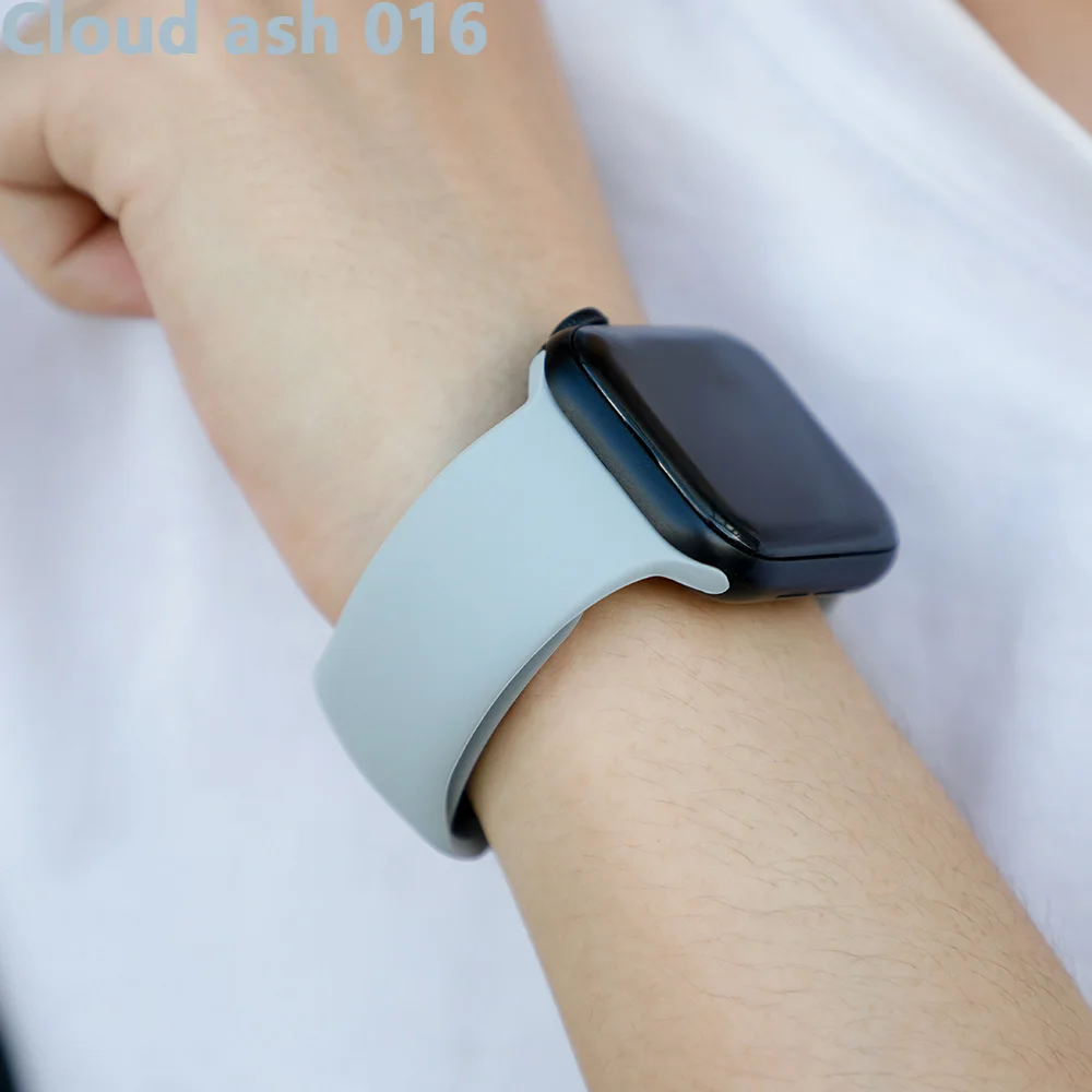 Cloud ash 016 Спортивный ремешок для Apple Watch ремешок 44 мм 40 4 3 iwatch ремешок 42 мм 38 мм силиконовый pulseira ремешок для часов Браслет Apple watch 5 ремешок 44 мм - Цвет ремешка: Cloud ash 016