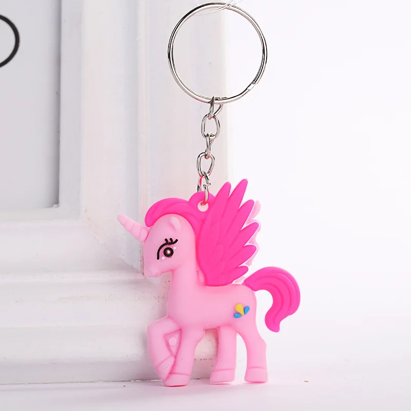

Cute Cartoon Unicorn Keychain Colorful 3D Animal Horse Key Chain Keyring for Women child Bag Charms Pendant Key Holder Xmas Gift