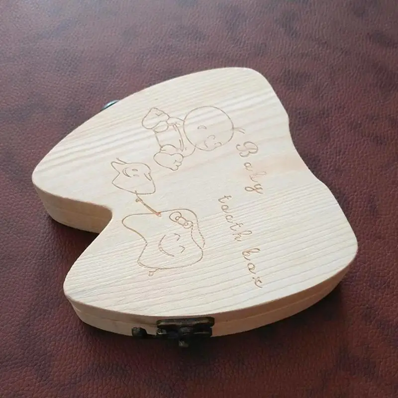 Деревянная коробочка для молочных зубов пуповина Lanugo Keepsakes детский чехол для хранения английский-Typ тонкий ручной гладкий и зауженный