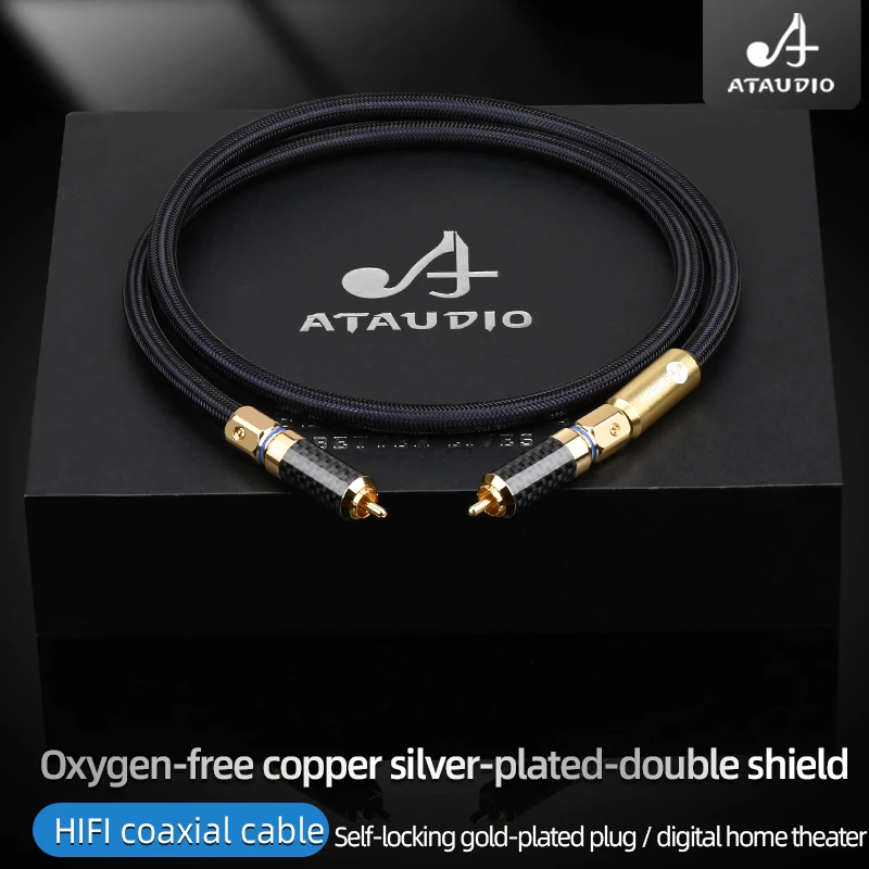 Ataudio-hifi Cabo Coaxial Rima Roxa Cobre Banhado a Prata Cabo Subwoofer Spdif Rca Cabo de Saída de Áudio - Image 4