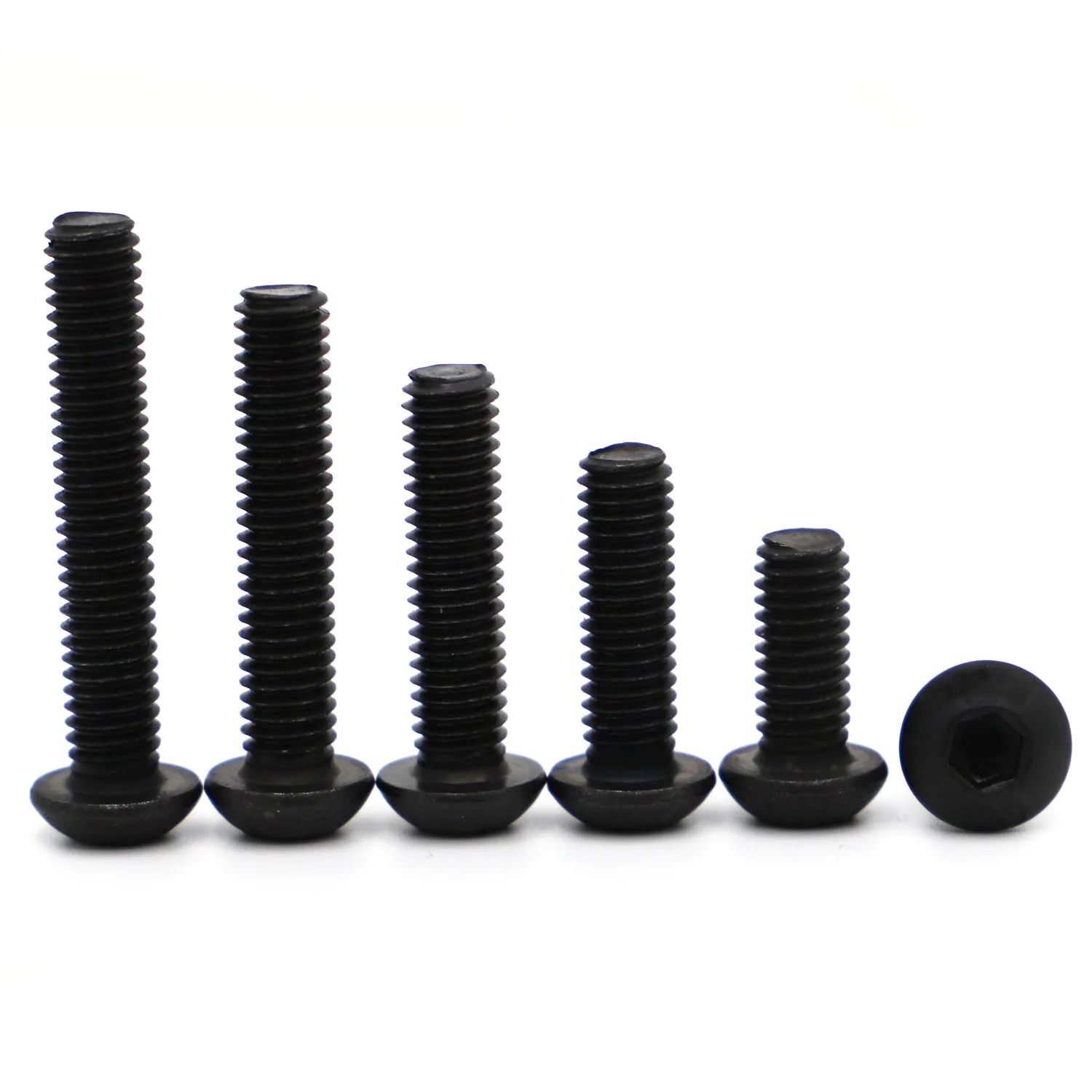 5-50pcs ISO7380 M2 M2.5 M3 M4 M5 M6 Black Grade 10.9 Button Head Hexagon Hex Socket Cap Allen Bolt Screws