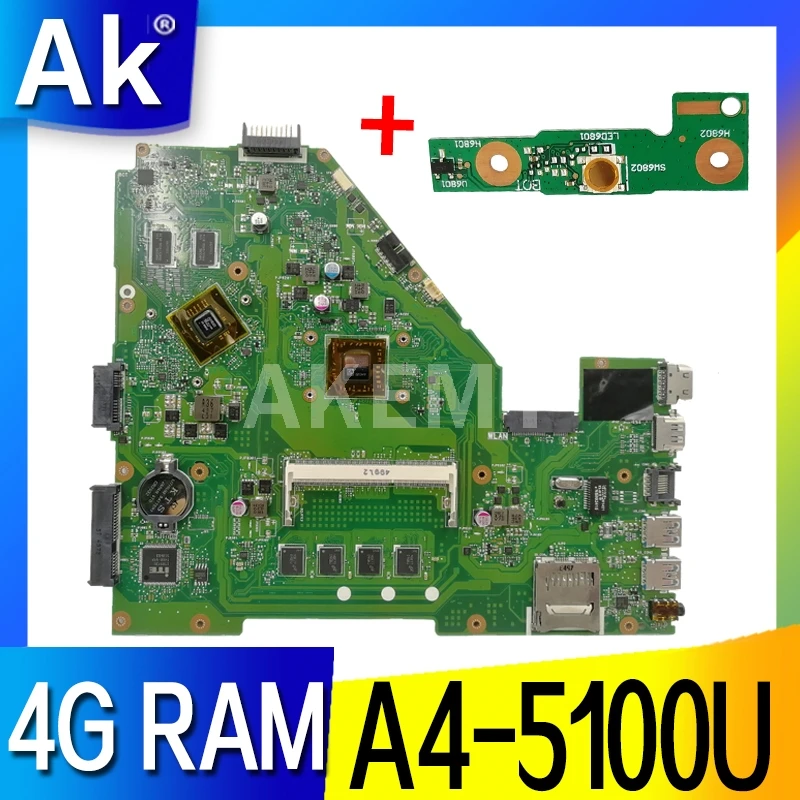 X550WEK Laptop Motherboard For Asus X550WE X550W D552W X552E X550EP A4-5100U 4G RAM Original Mainboard 100% test ok | Компьютеры и