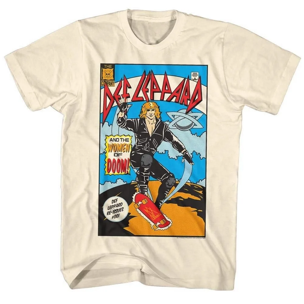 Def Leppard women Of Doom Comic Album Cover Мужская футболка рок-группа Tour Merch с короткими рукавами |