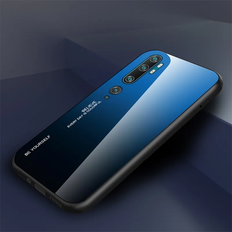 Чехол для Xiaomi mi Note 10, роскошный градиентный закаленное стекло, твердая мягкая рамка, полная задняя крышка, чехлы для Xiao mi CC9 Pro, противоударные чехлы