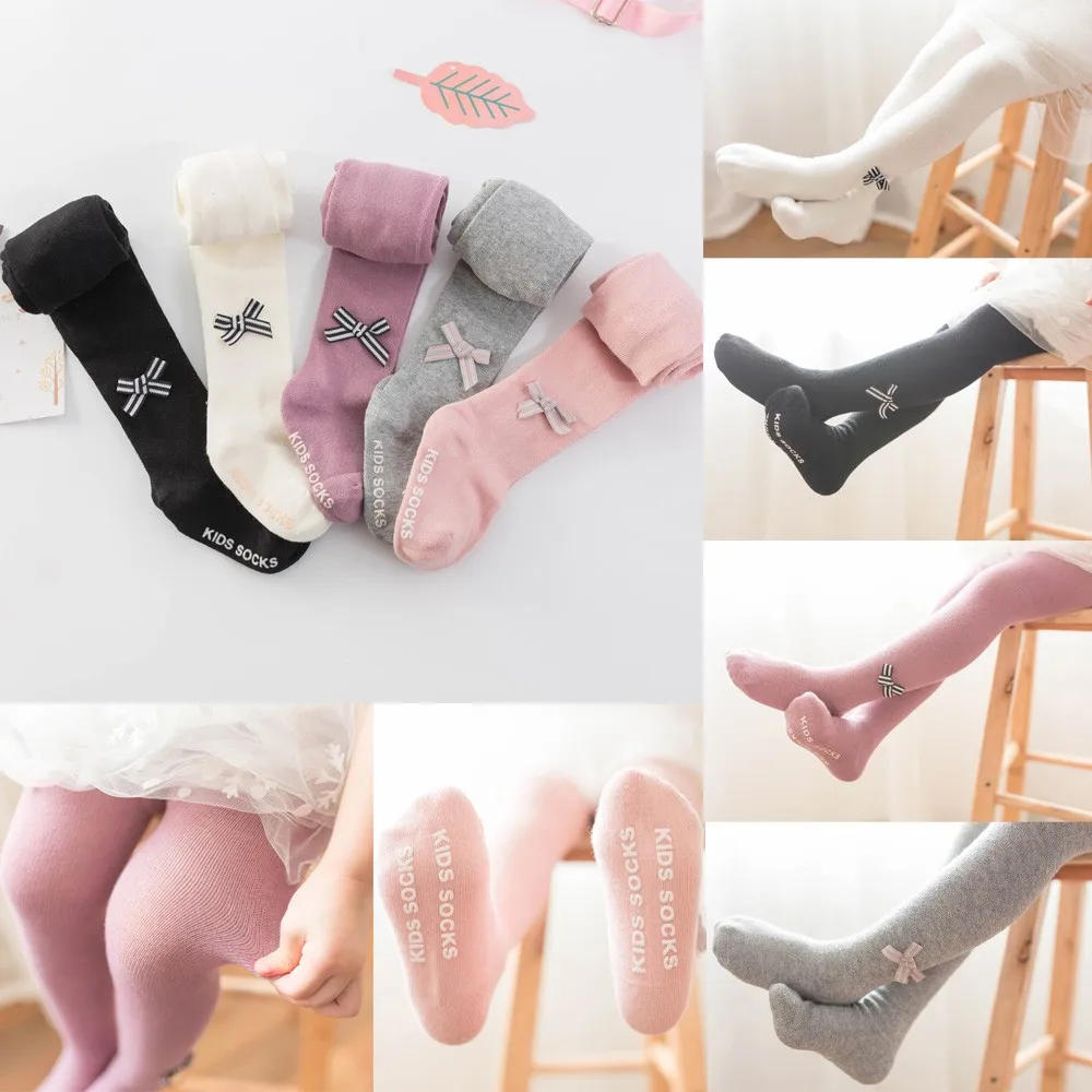 Baby Cute Pantyhose Kids tights Knee Toddler Baby Kids Girls Letter Bow Stockings Panty Hose Pants Trousers Clothes For 0-4 Year