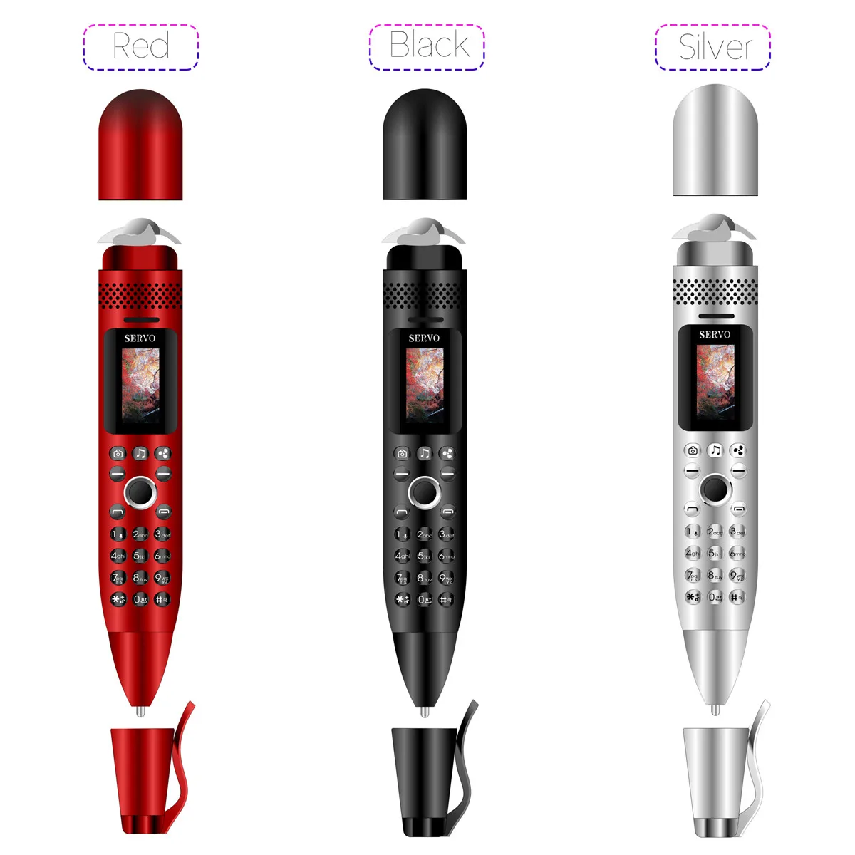 

3 in 1 Mini Cute Pen Cellphone 0.96" GSM Dual-SIM Camera Flashlight bluetooth Mobiles Phone With Electric Fan