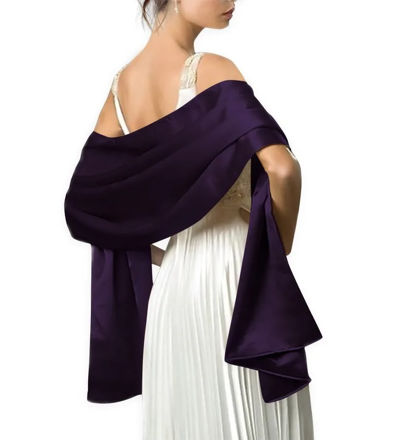 Elegant Women Wraps Shawls 200*45cm Elastic Satin Shrug Formal Wedding Party Ladies Bolero