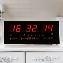 Extra Grand Écran LED Bureau Horloge Murale 24H Calendrier Temps Jours Semaines L'année Compteur de Température Projection Horloges NOUS
