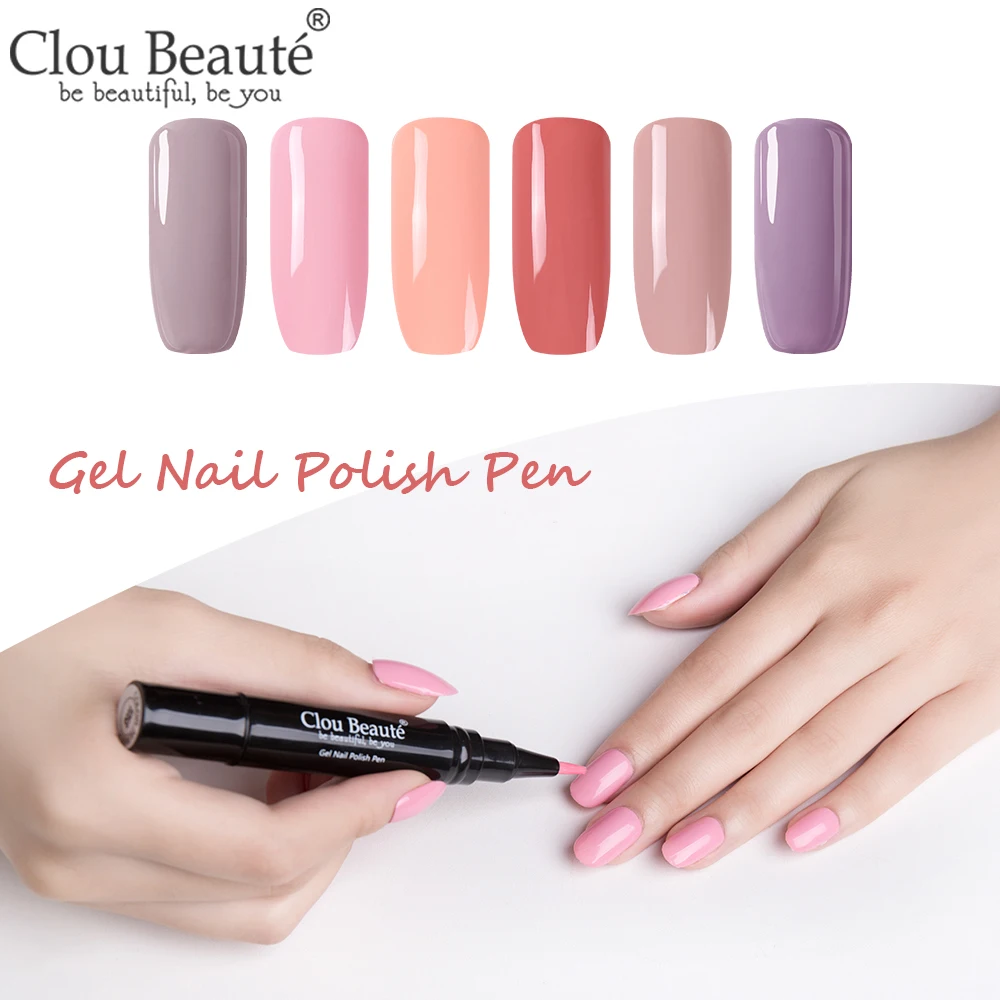  Clou Beaute Gel Nail Varnish Pen 60 Colors Long Lasting Hybrid UV Nail Art Soak Off Beauty Lacquer 