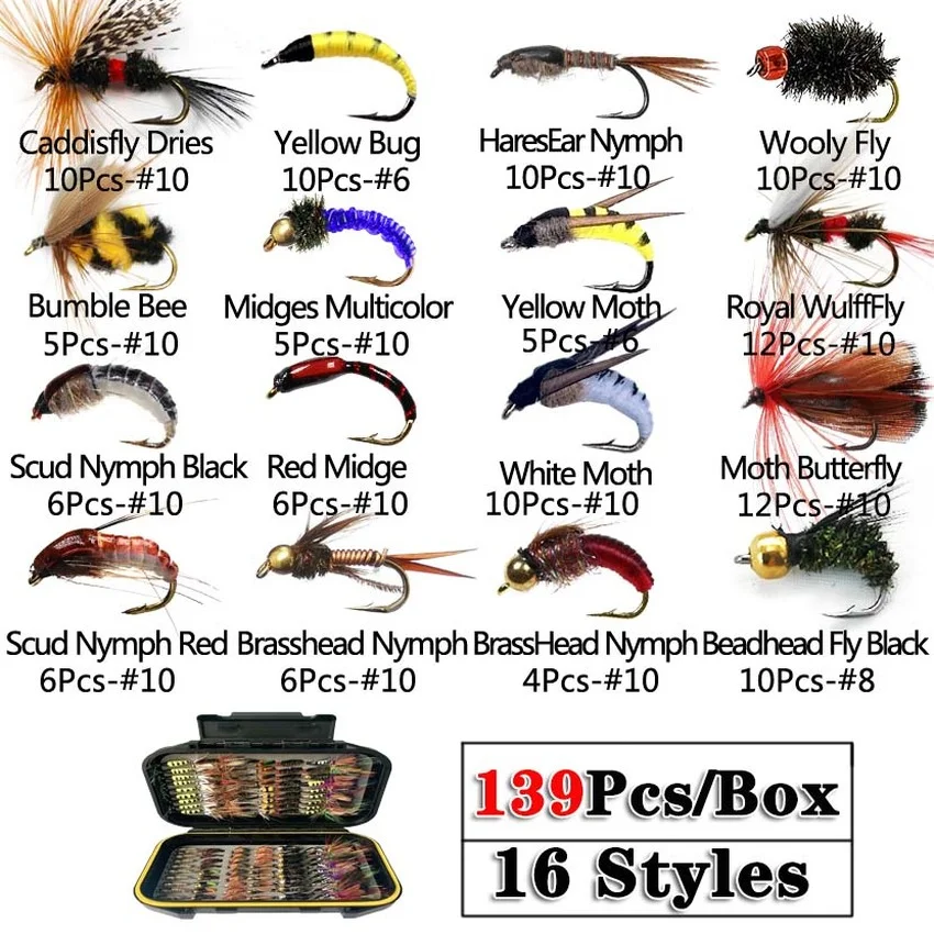 Acheter 24 pièces/boîte Tenkara mouches dans une boîte à mouches étanche taille 12 crochet barbelé Tenkara pêche mouche doux Hackle truite pêche mouche humide