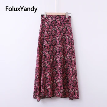 

Floral Skirt Women Plus Size XXXL 4XL Casual High Waist Summer A-line Midi Skirt KKFY4479