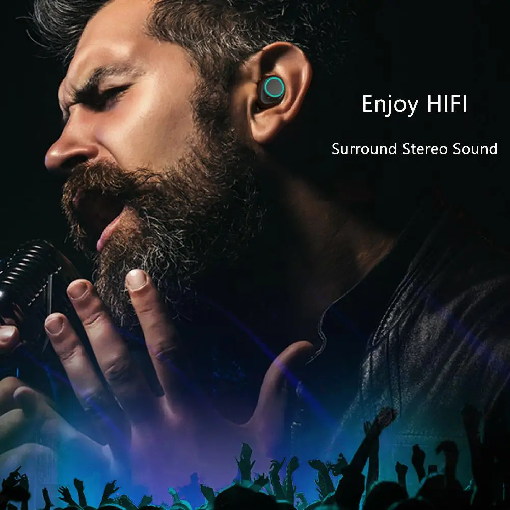 IPX6 Водонепроницаемый Bluetooth 5,0 наушники настоящая беспроводная гарнитура глубокий бас Близнецы наушники R20