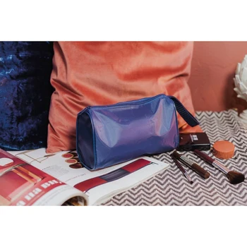 

Cosmetic bag, zip compartment, blue