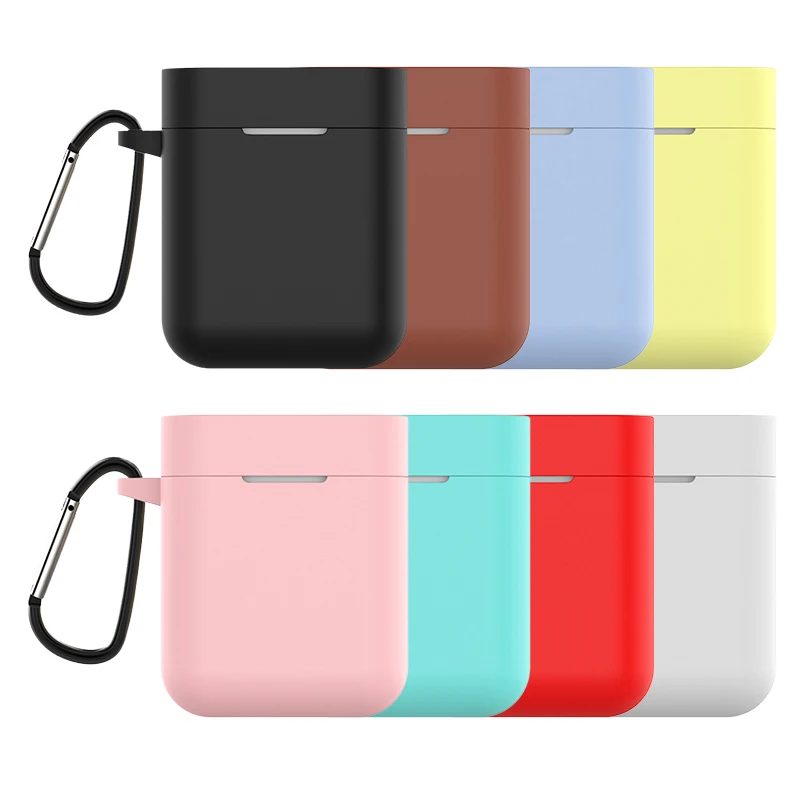 

Silicone Case for Xiaomi Airdots Pro Shockproof Earphone Protective Cover Pouch for Xiaomi Air TWS Headset Accessories with Hook